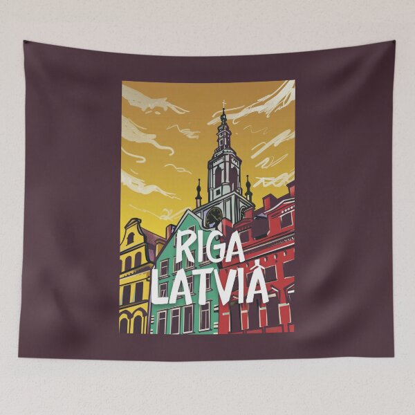 Item preview, A Vintage Travel Art of Riga - Latvia  designed and sold by GoodOldVintage.