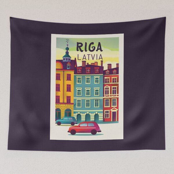Item preview, A Vintage Travel Art of Riga - Latvia  designed and sold by GoodOldVintage.