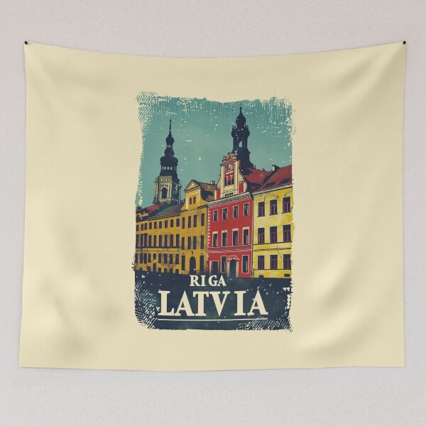 Item preview, A Vintage Travel Art of Riga - Latvia  designed and sold by GoodOldVintage.