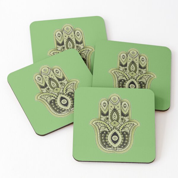 Item preview, GREEN HAMZA HAND WITH EVIL EYE - The Hand Of God designed and sold by Andjela Bakos.