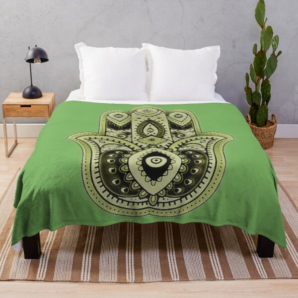 Item preview, GREEN HAMZA HAND WITH EVIL EYE - The Hand Of God designed and sold by Andjela Bakos.
