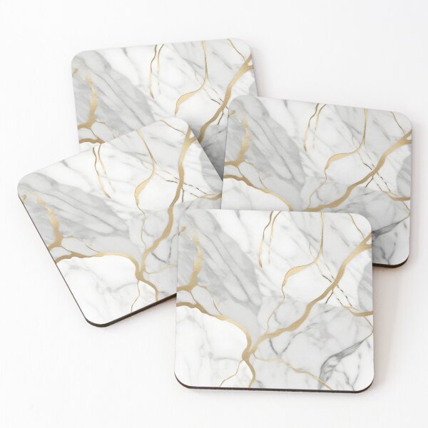 Item preview, Golden Grace: White Marble with Luxurious Gold Veins designed and sold by FreedomToDesign.