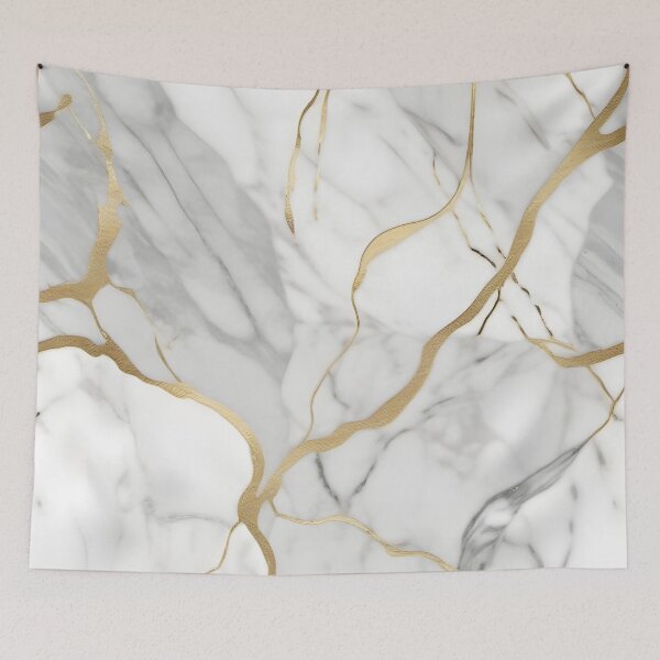 Item preview, Golden Grace: White Marble with Luxurious Gold Veins designed and sold by FreedomToDesign.