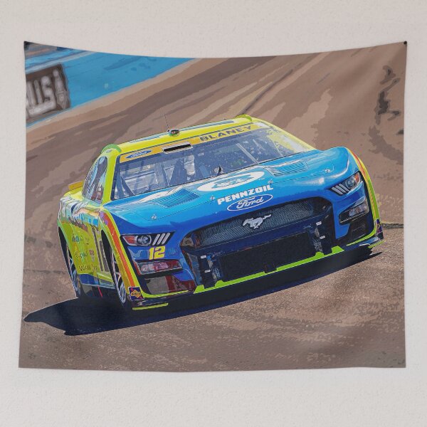 Item preview, Ryan Blaney racing his Nascar Cup Car at the Phoenix speedway watercolor designed and sold by Rodissimus1984.