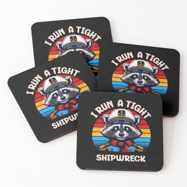 Item preview, I Run A Tight Shipwreck Funny Raccoon Captain Vintage  designed and sold by MizoX7.