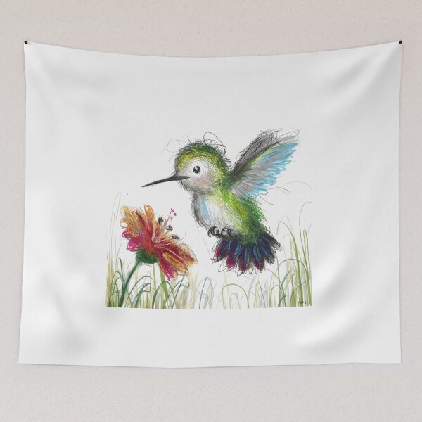 Item preview, Whimsical Hummingbird Scribble Drawing designed and sold by SellingWSarah17.