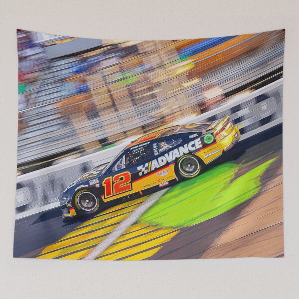 Item preview, Ryan Blaney racing his 2024 Nascar Cup racecar watercolor designed and sold by Rodissimus1984.
