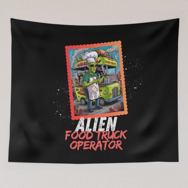 Item preview, Alien Food Truck Operator Zombie Apocalypse Chef designed and sold by Hananiah Merch.
