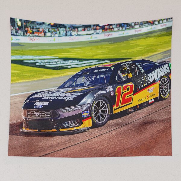Item preview, Ryan Blaney racing his 2024 Nascar Cup Car watercolor designed and sold by Rodissimus1984.