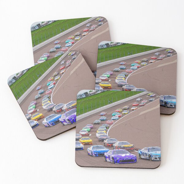 Item preview, Ross Chastain and Christopher Bell leading the pack at the Kansas Speedway watercolor designed and sold by Rodissimus1984.