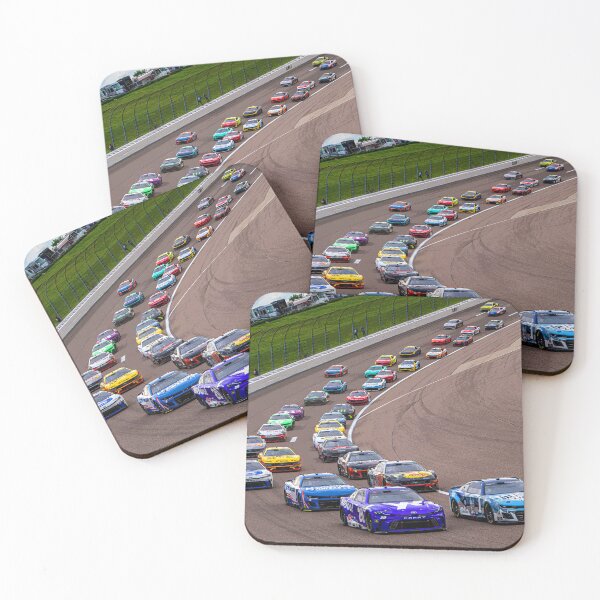Item preview, Ross Chastain and Christopher Bell leading the pack at the Kansas Speedway abstract designed and sold by Rodissimus1984.