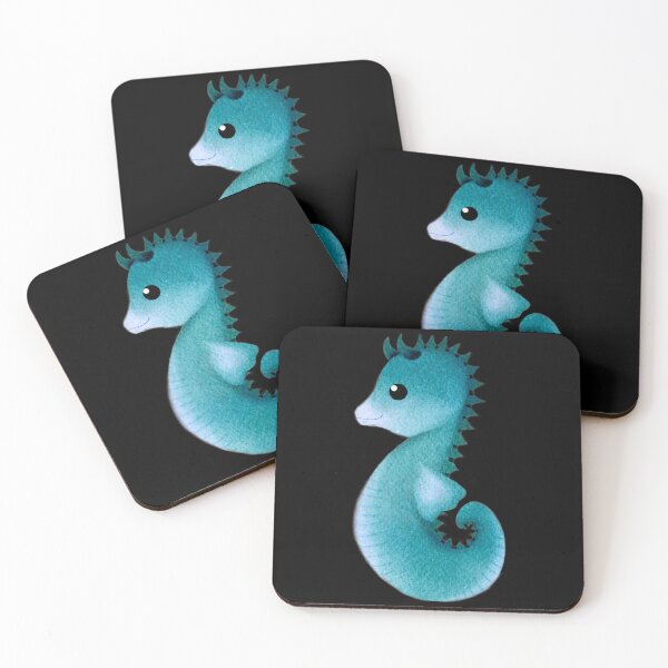 Item preview, bluey cute seahorse - dark designed and sold by doveydotdraws.