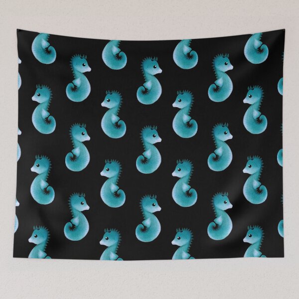 Item preview, bluey cute seahorse - dark designed and sold by doveydotdraws.