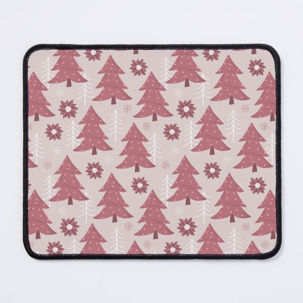 Item preview, Christmas Trees And Snowflakes Design On Puce Pink designed and sold by JaselviiStudio.
