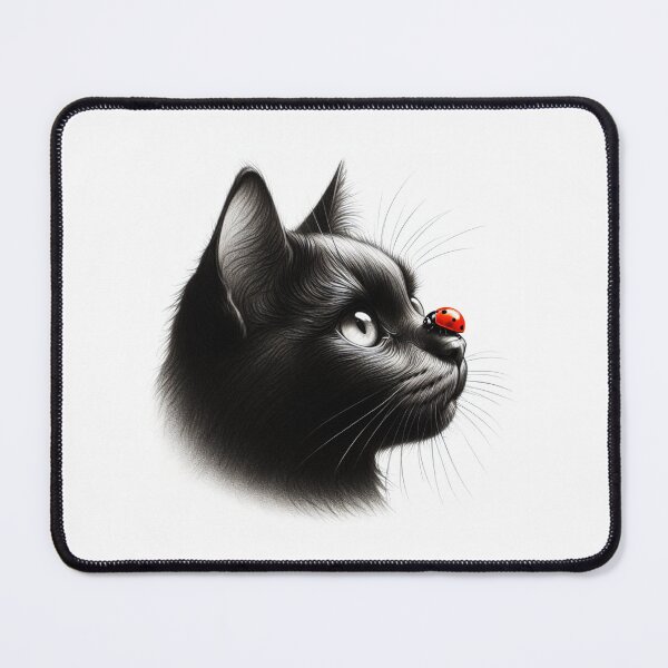 Item preview, Cat with a Ladybug on Its Nose designed and sold by Delemore Art.