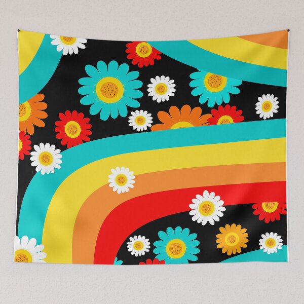 Item preview, 70s Retro Colors Rainbows And Flowers designed and sold by Sartoris Art.