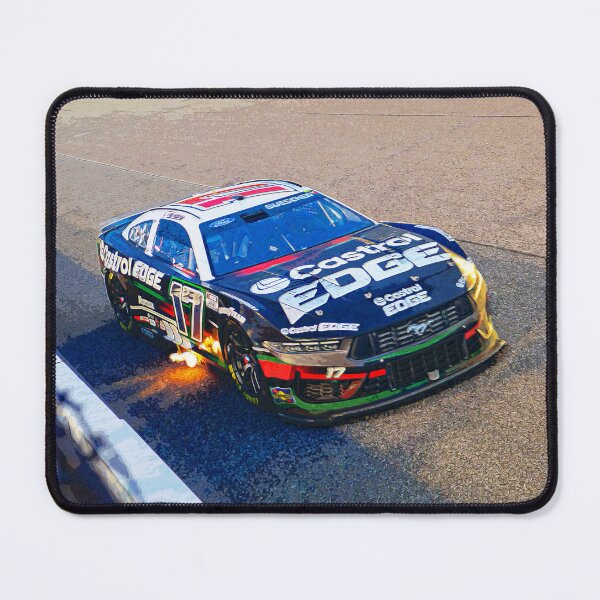 Item preview, Chris Buescher racing his 2024 Nascar Cup Car shooting flames out of his exhaust watercolor designed and sold by Rodissimus1984.