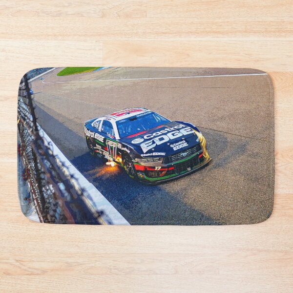 Item preview, Chris Buescher racing his 2024 Nascar Cup Car shooting flames out of his exhaust watercolor designed and sold by Rodissimus1984.