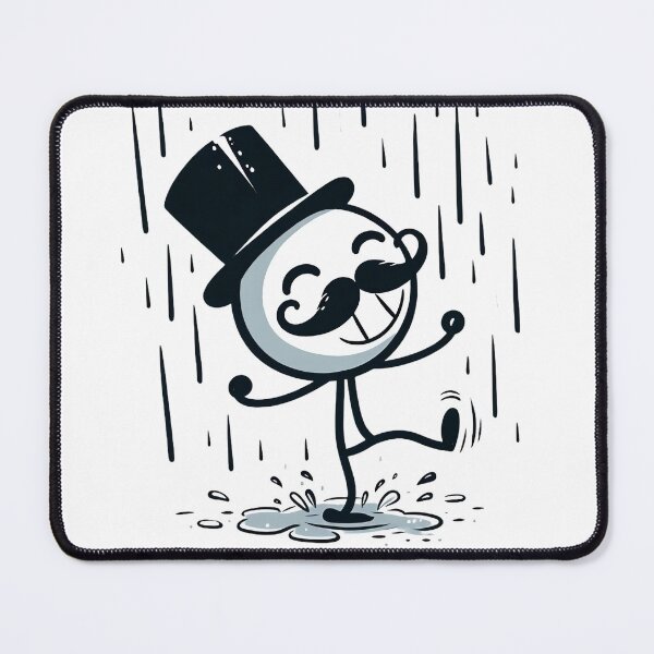 Item preview, Joyful Rain Dance - Happy Mustache Stickman designed and sold by StickyGuys.