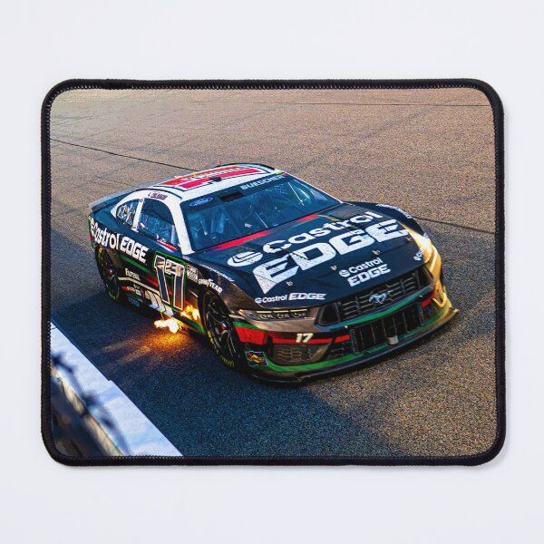 Item preview, Chris Buescher racing his 2024 Nascar Cup Car shooting flames out of his exhaust abstract designed and sold by Rodissimus1984.