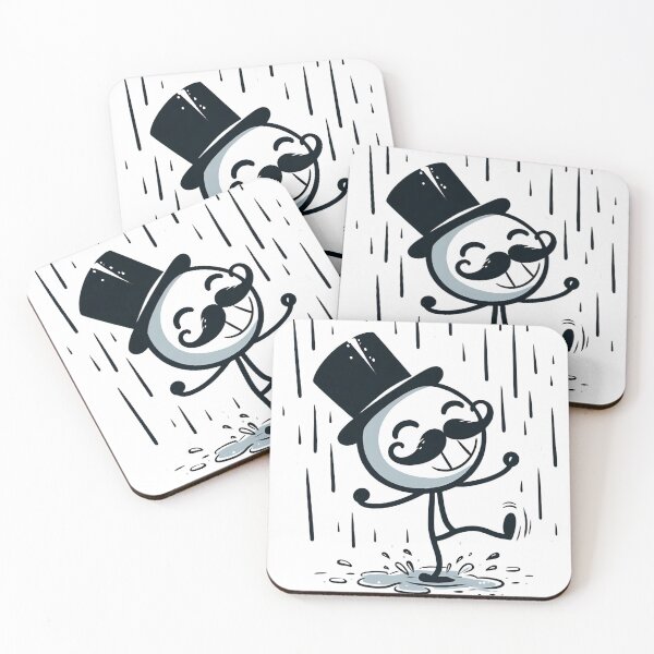 Item preview, Joyful Rain Dance - Happy Mustache Stickman designed and sold by StickyGuys.
