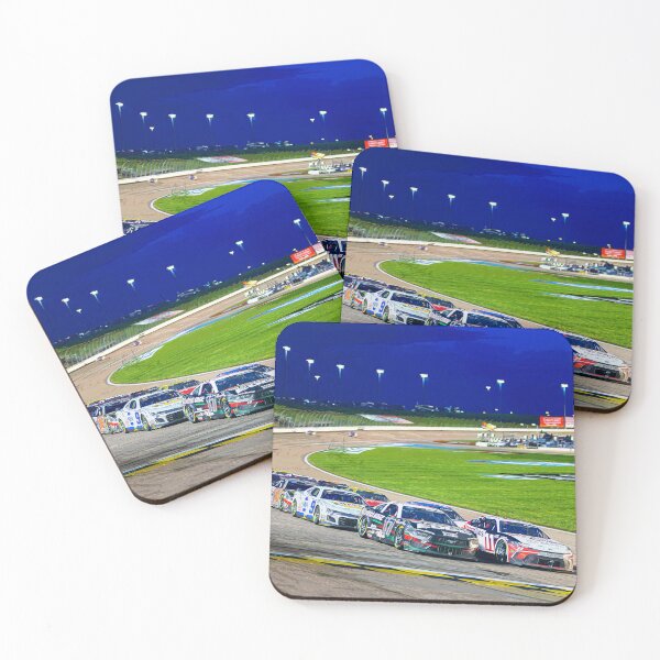 Item preview, Chris Buescher and Denny Hamlin leading the pack at the Kansas Speedway watercolor designed and sold by Rodissimus1984.