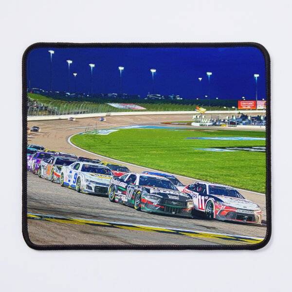 Item preview, Chris Buescher and Denny Hamlin leading the pack at the Kansas Speedway watercolor designed and sold by Rodissimus1984.