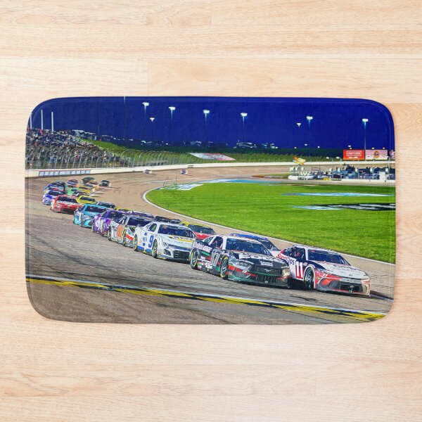 Item preview, Chris Buescher and Denny Hamlin leading the pack at the Kansas Speedway watercolor designed and sold by Rodissimus1984.