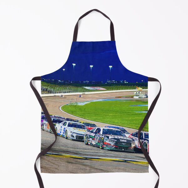 Item preview, Chris Buescher and Denny Hamlin leading the pack at the Kansas Speedway watercolor designed and sold by Rodissimus1984.