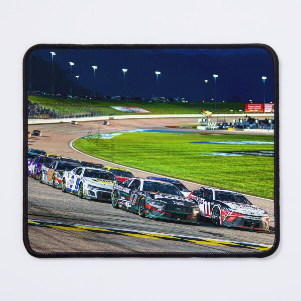 Item preview, Chris Buescher and Denny Hamlin leading the pack at the Kansas Speedway abstract designed and sold by Rodissimus1984.