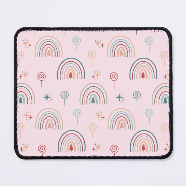 Item preview, Colourful Christmas Rainbows And Stars Design On Blush Pink designed and sold by JaselviiStudio.