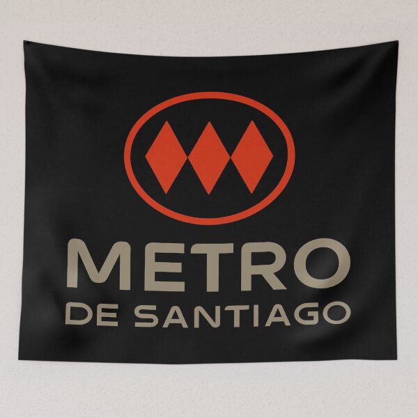 Item preview, Santiago Metro Chile Train Station Sign Logo designed and sold by Maljonic.