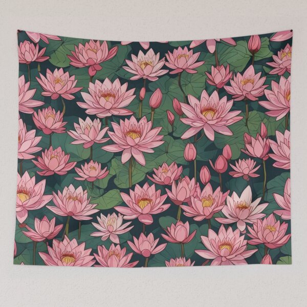 Item preview, Abstract Pink Water Lily Pattern designed and sold by calibrit.