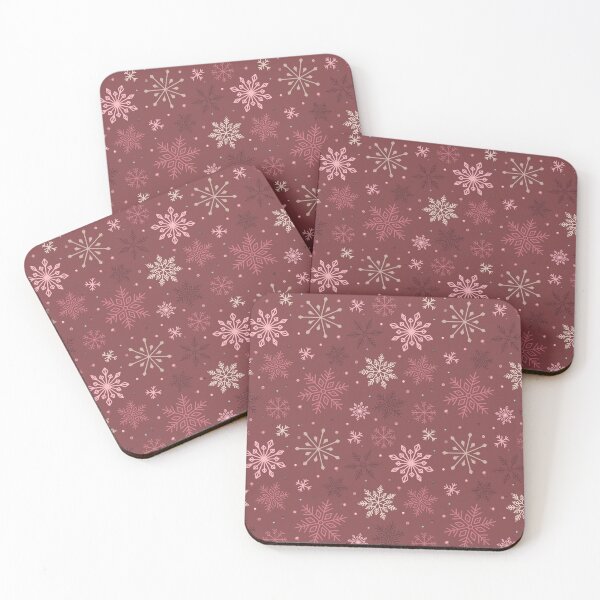 Item preview, Winter Snowflakes Design On Burgundy Red designed and sold by JaselviiStudio.