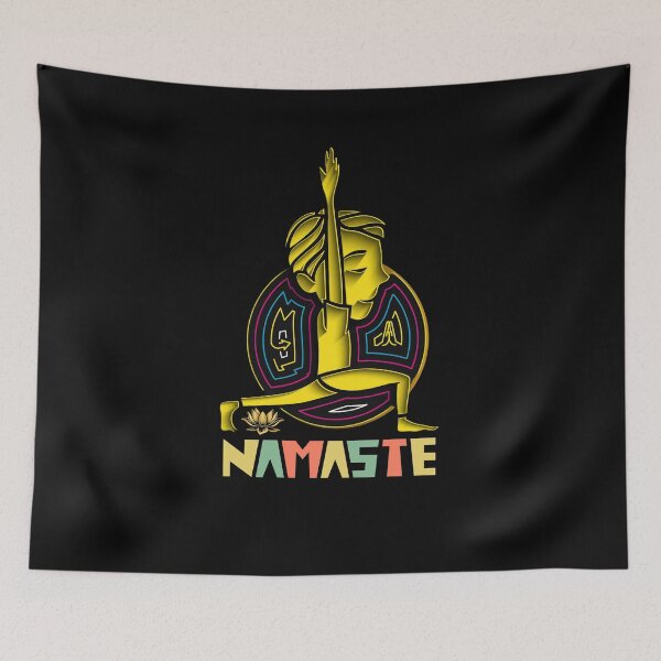 Item preview, Namaste Yoga Illustration gold designed and sold by KolbaVison.