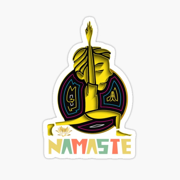 Namaste Yoga Illustration gold Sticker