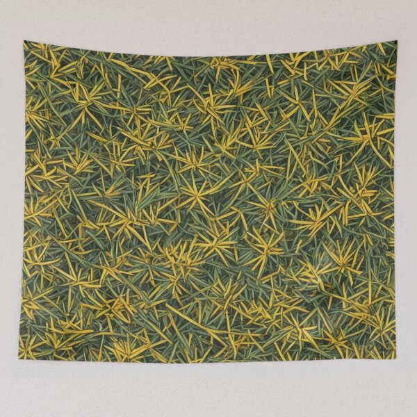 Item preview, Abstract Green and Gold Pine Needles Pattern designed and sold by calibrit.