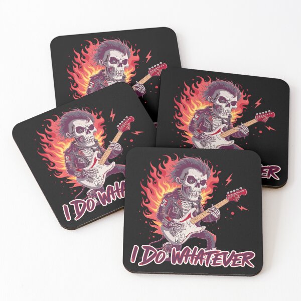 Item preview, Fiery Rockstar Skeleton with Electric Guitar Tee designed and sold by markymaarty.