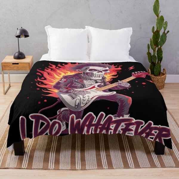 Item preview, Fiery Rockstar Skeleton with Electric Guitar Tee designed and sold by markymaarty.