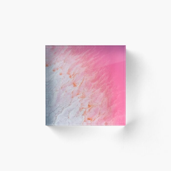 Kalbarri Pink Salt Lake- Western Australia Acrylic Block