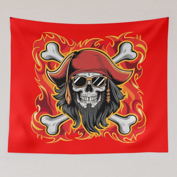 Item preview, Fiery Pirate Skull designed and sold by kateds14.