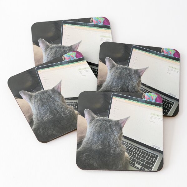 Item preview, Cat using a computer designed and sold by aceoflemons.