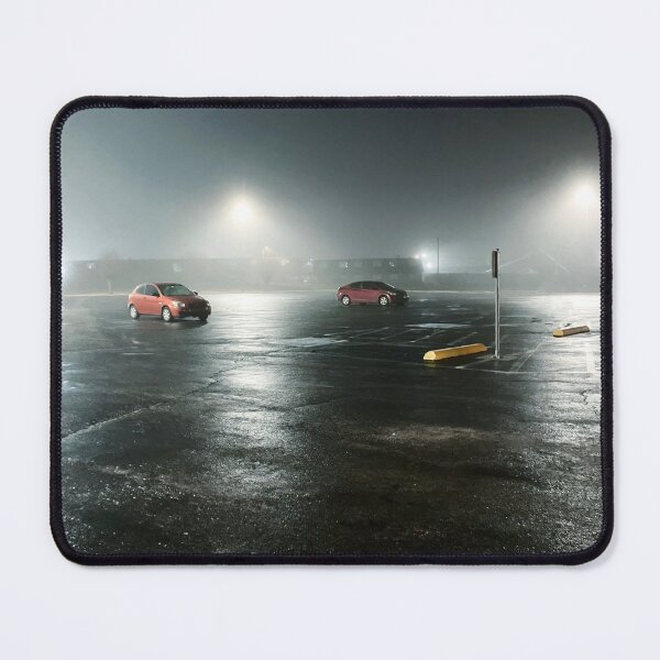 Item preview, Foggy parking lot red cars designed and sold by aceoflemons.