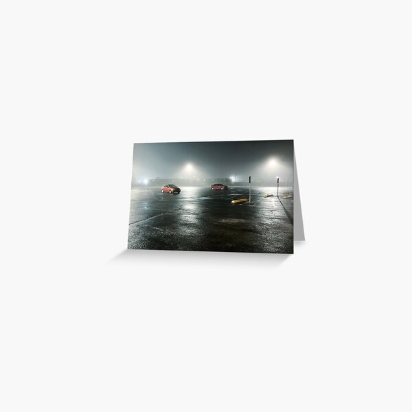Item preview, Foggy parking lot red cars designed and sold by aceoflemons.
