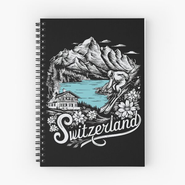 Item preview, Switzerland Mountain Skiing Scene with Chalet designed and sold by markymaarty.
