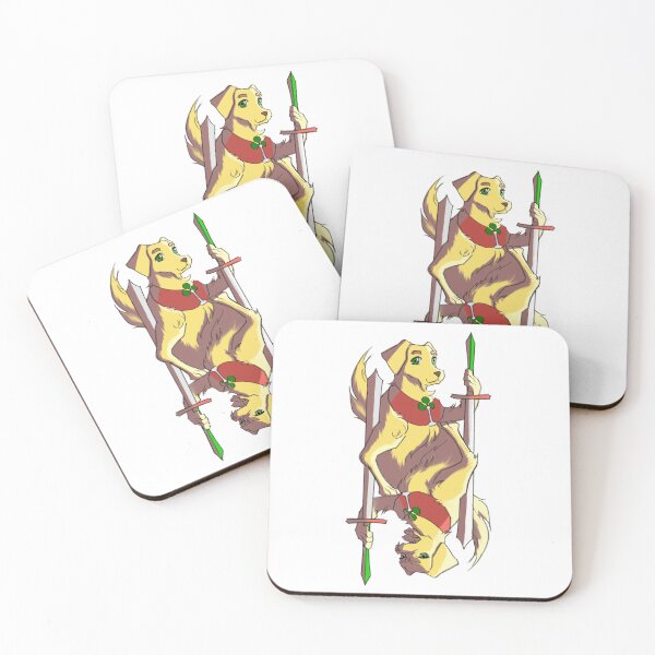 Item preview, Golden Retrievers(or, Jack of clover) confronting each other designed and sold by NoCommentStudio.