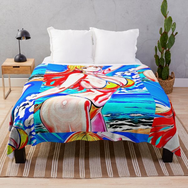 Item preview, "Summer Euphoria: The Fascinating Girl with Orange Hair on the Beach" designed and sold by tigereyes180.