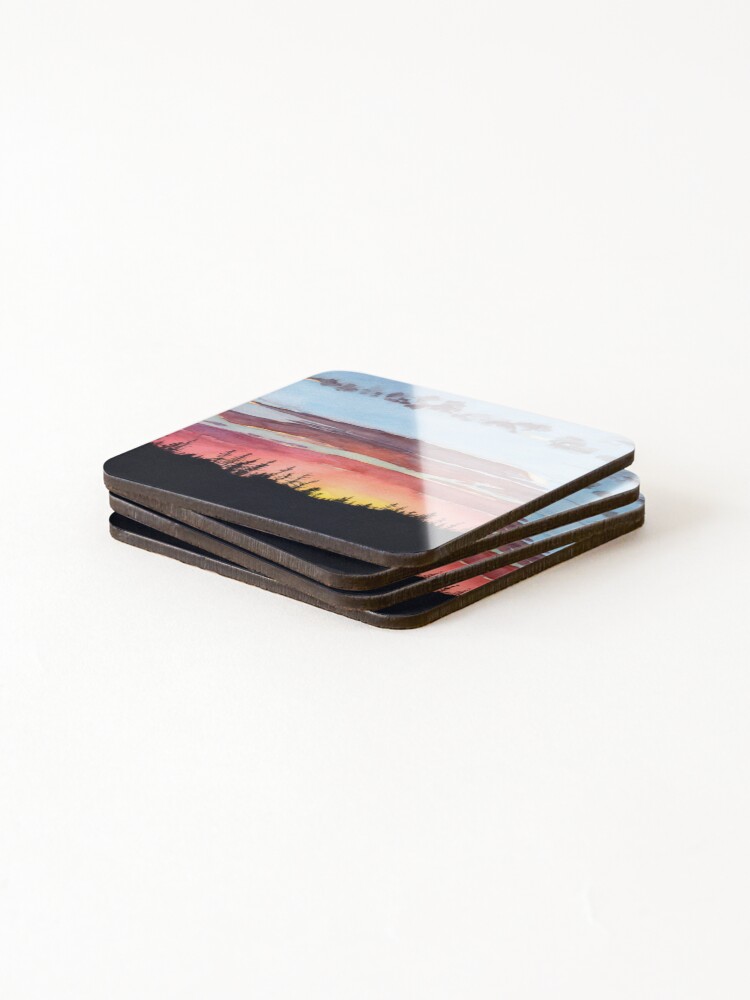 Thumbnail 4 of 5, Coasters (Set of 4), Coastal Sunset designed and sold by RFWStudio.