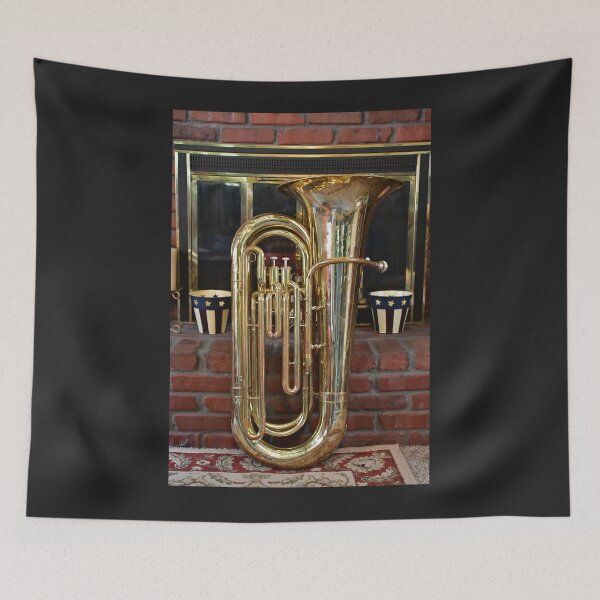 Item preview, Brass Tuba by a Fireplace in a House designed and sold by SEEphotos7171.