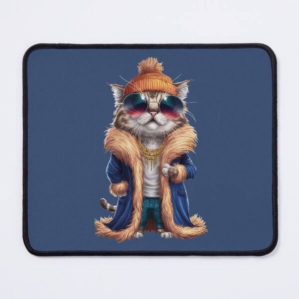 Item preview, Fashionable cartoon cat wearing sunglasses and a fur coat designed and sold by NiRia Spot.